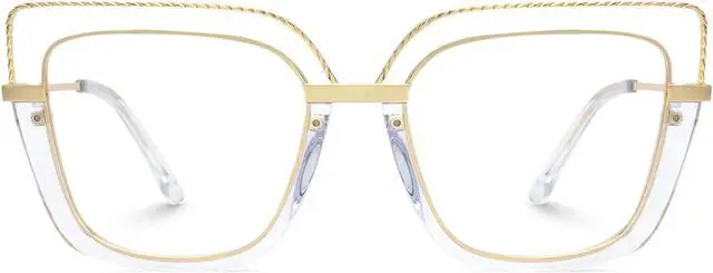 Main image of Zeelool Stylish Oversize Cat Eye Blue Light Glasses for Women Computer Glasses Ornella ZJGX370408-03 Crystal