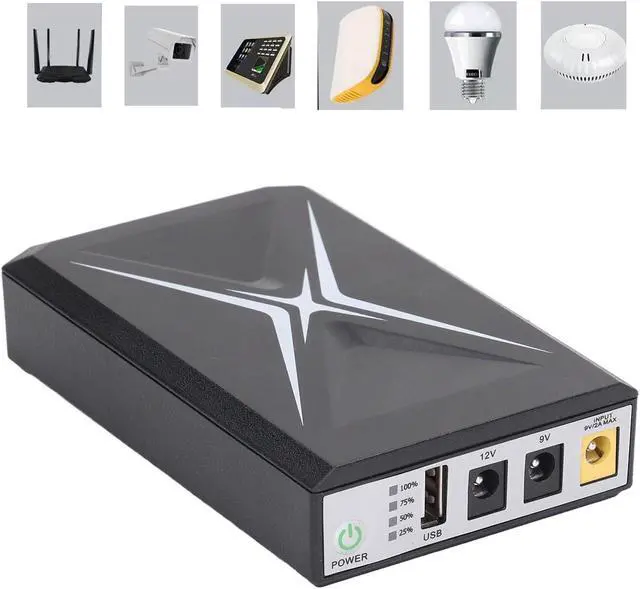 Alt view image 2 of 5 - Mini UPS Battery Backup 10400mAh Uninterruptible Power Supply for Router Security Camera Small UPS with Multiple Inputs Wide Application Intelligent