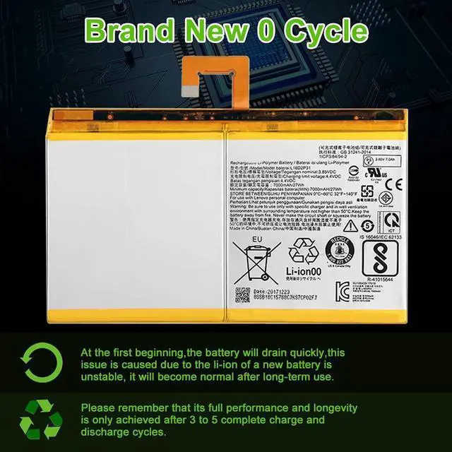 Alt view image 5 of 5 - WUHAO Replacement Battery L16D2P31 for Tab 4 10 TB-X304X TB-X304 TB-X304F TB-X304N with Adhesive Tape Tool Repair Kit