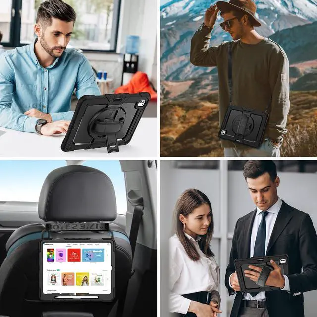 Alt view image 5 of 5 - WEGLS Case for iPad Pro 13 inch (M4) 2024 with Screen Protector, 360 Rotating Hand Strap & Stand, Protective Case for iPad Pro 13 inch, Black