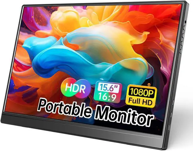 Main image of WCV Portable Monitor 15.6 Inch 1080P USB-C HDMI Ultra-Slim Travel Monitor with Kickstand, Compatible with Xbox, Laptop, PC, Mac Phone, PS, Swich IPS Ultra-Thin Zero Frame Gaming Monitor