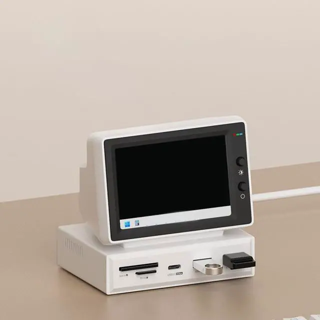 Alt view image 2 of 5 - Zunate 3.5inch IPS USB Mini Screen with USB C Hub, Secondary Screen LCD Display Monitor for PC, USB C HDMI Monitor AIDA64 Mini PC CPU RAM HDD Data Monitor Sub Screen for Laptop PC