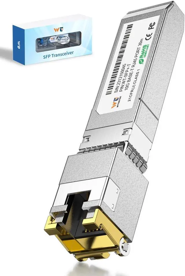 Main image of 1.25/2.5/5/10G-T SFP+ to RJ-45 Transceiver, 10G Copper SFP+ CAT6a Module, Auto-Negotiation, Up to 30m, for Cisco SFP-10G-T-S, Ubiquiti UniFi UF-RJ45-10G, Meraki, TP-Link, Mikrotik, Netgear and More