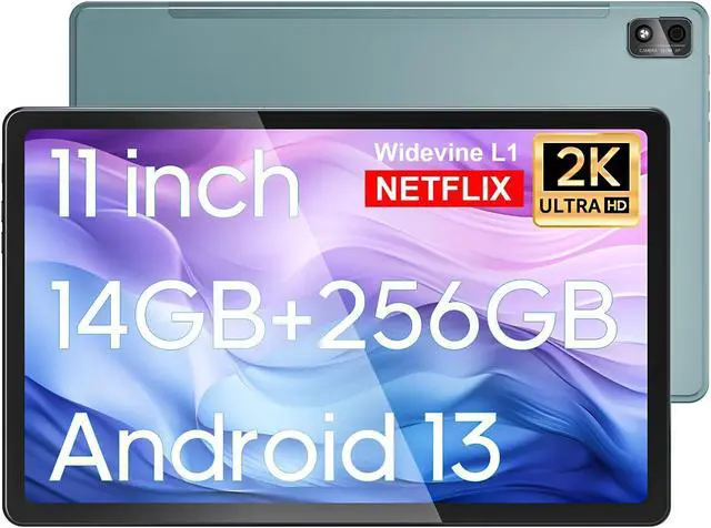 Main image of xiskt Tablet, 6+8GB (Expanded) RAM 256GB ROM, 11 Inch Android 13 Tablets with Octa-Core Processor, 2K Display, 13MP+5MP Camera, 18W Fast Charging, 7500mAh, GPS, WiFi, BT 5.0, Dual SIM, 2.4G/5G WiFi