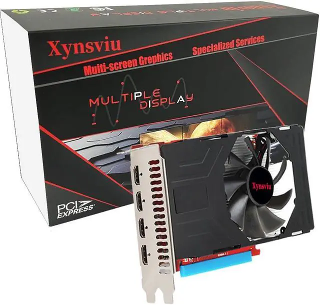 Main image of Xynsviu Radeon RX560 4G Graphics Card, with 6 HDMI Monitor Graphics Card,Computer PC GPU GDDR5 128 Bit DirectX 12 PCI Express X16 3.0, DisplayPort Low-Profile Video Cards (AMD RX560 4G 4HDMI)