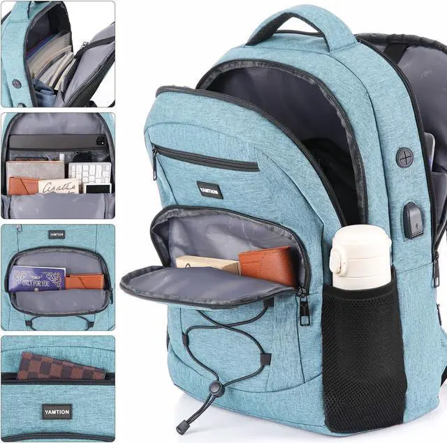 Alt view image 3 of 5 - YAMTION School Backpack for Women and Teen Girls,College Bookbag Laptop Backpack Schoolbag with USB Port for High School College Students