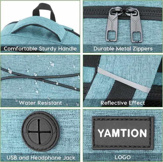 Alt view image 4 of 5 - YAMTION School Backpack for Women and Teen Girls,College Bookbag Laptop Backpack Schoolbag with USB Port for High School College Students