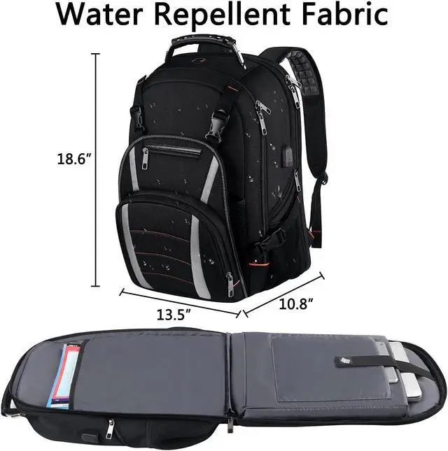 Alt view image 4 of 5 - Travel Laptop Backpack,Extra Large Bookbag for Men Women,Basketball Backpack with USB Charging Port RFID Anti Theft TSA Approved Fits 17 Inch Computer Notebook,Water Resistant,College backpack