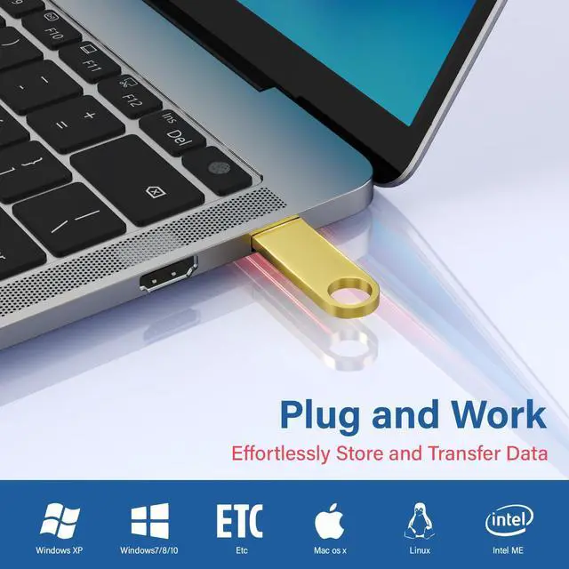 Alt view image 2 of 5 - 20 Pack 4GB USB Flash Drive with Keychains, Wooolken Sleek Metal USB 2.0 Thumb Drives Memory Stick for PC Laptop Computer(Sliver)