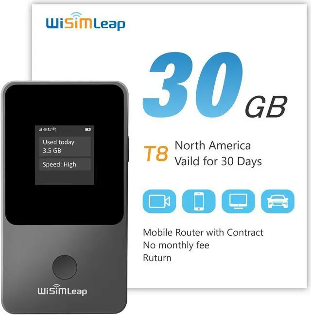 Main image of Global Travel Mobile Hotspot Device 4G Pocket Router No Roaming fee Built-in SIM Card No Need Physical Card No Contract 150 Countries Travel Portable WiFi Hotspot 30GB for North America