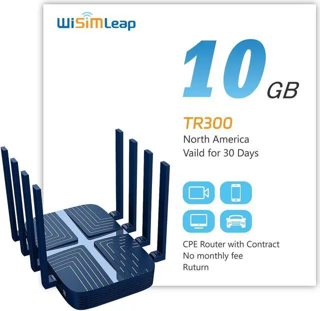 Main image of wiSIMLeap 4G WiFi 6e Router CPE LTE Cat 12 and Portable WiFi AX3000 Store RV Gaming Router for Wireless Internet vSIM Include Local and Roaming Pay as You GO Mifi Hotspot 10GB for North America