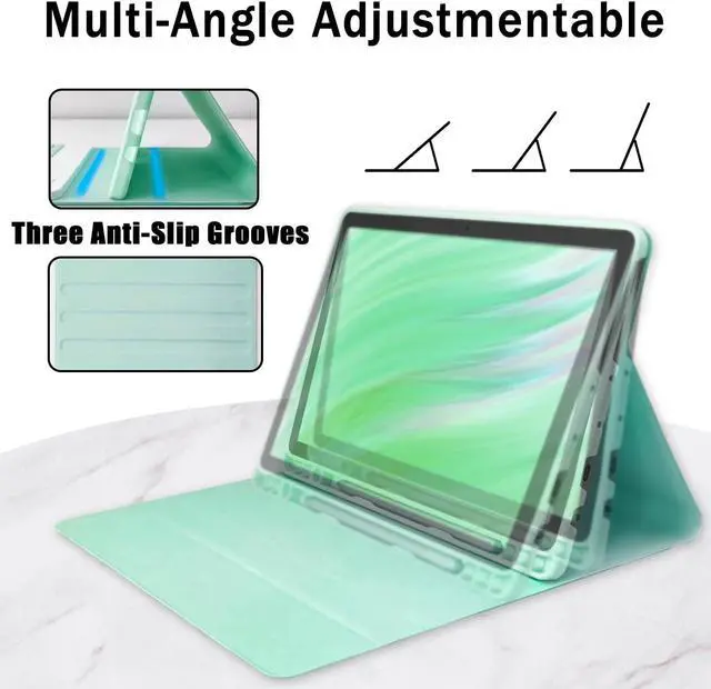 Alt view image 5 of 5 - XCHYTECHER Keyboard Case for  Fire HD 10/10 Plus 10.1 inch, Detachable Keyboard with Type-C Charging Port Cover (Mint Green+Mint Green)