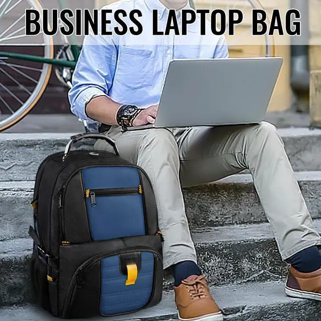 Alt view image 4 of 5 - YOREPEK Travel Backpack, Extra Large 50L Laptop Backpacks for Men Women, Water Resistant College Backpack Airline Approved Business Bag with USB Charging Port Fits 17 Inch Computer, Roy Blue
