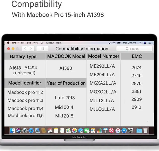 Alt view image 3 of 5 - XINGLT A1494 A1618 Replacement Battery for MacBook Pro 15 Inch Retina A1398 (Late 2013, Mid 2014, Mid 2015), with Replacement Tools