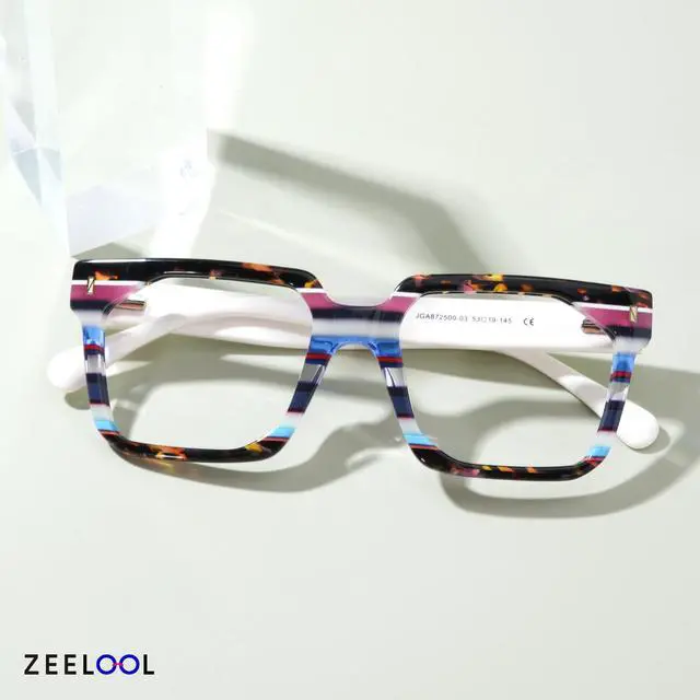 Alt view image 3 of 5 - Zeelool Stylish Rectangle Blue Light Blocking Glasses for women/Men TV Phone Computer Gaming Glasses Laguer ZJGA872500-03 Multicolor