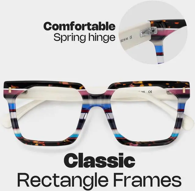 Alt view image 5 of 5 - Zeelool Stylish Rectangle Blue Light Blocking Glasses for women/Men TV Phone Computer Gaming Glasses Laguer ZJGA872500-03 Multicolor