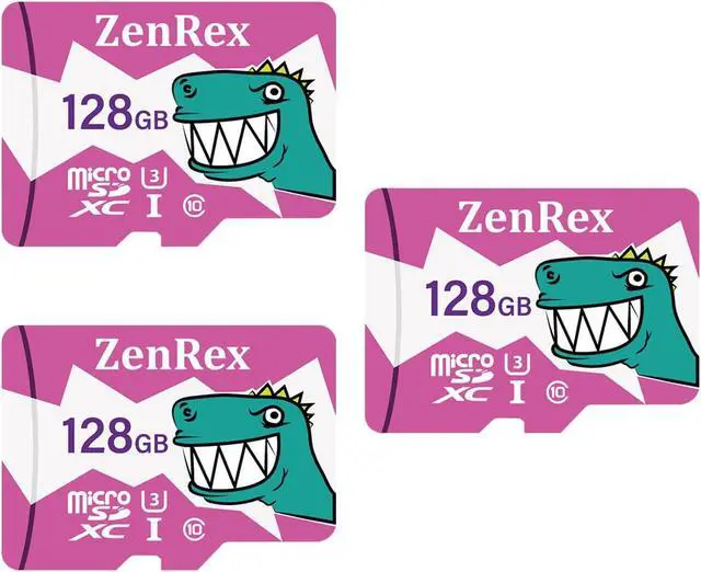 Main image of ZenRex 128GB Pack of 1, 3 Count Micro SDXC High Speed 4K UHD Full HD Video Recording C10 U3 A1 Memory Card for Camera Tablet Smartphone with Adapter