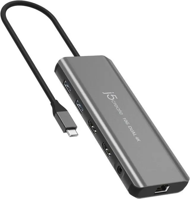 j5 create USB Type-C 7-in-1 JCD386 j5create USB Type-C Adapter USB 3.0 Hub with HDMI, Gigabit