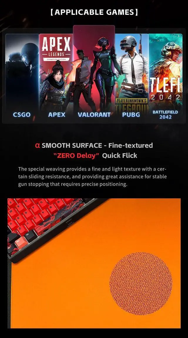 Alt view image 3 of 5 - X-Raypad Teru x Origin Pro Gaming Mouse Pad, with an Accuracy Control, Smooth and Silky Surface, Designed for FPS Players (Origin Orange, 360 * 300 * 4mm)