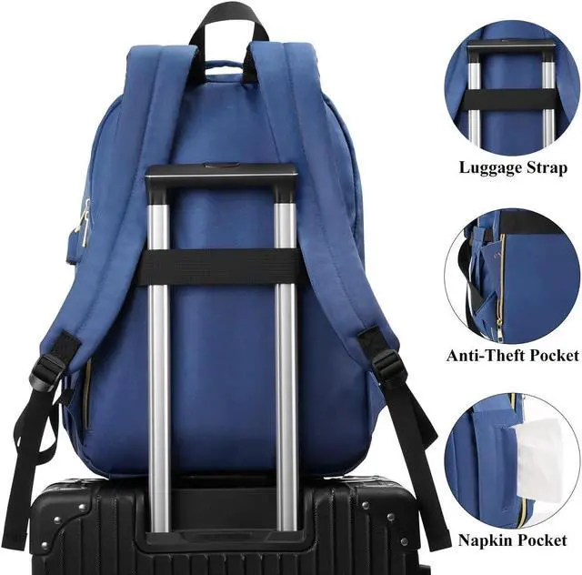 Alt view image 5 of 5 - YAMTION Backpack Women,15.6 Inch Laptop Backpack for Women USB Backpack for Business Work Office College,Dark Blue