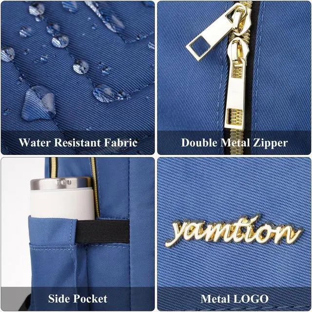 Alt view image 4 of 5 - YAMTION Backpack Women,15.6 Inch Laptop Backpack for Women USB Backpack for Business Work Office College,Dark Blue