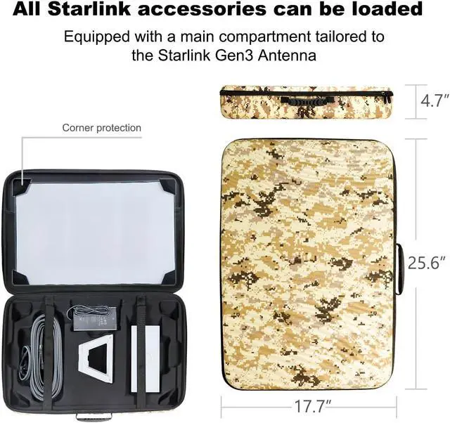 Alt view image 2 of 5 - Ybervont Starlink Gen 3 Case for Dish Kit V3, Outdoor Carrying Case for Starlink Master Disk & Accessories, Ideal for RV Travel & Outdoor Use