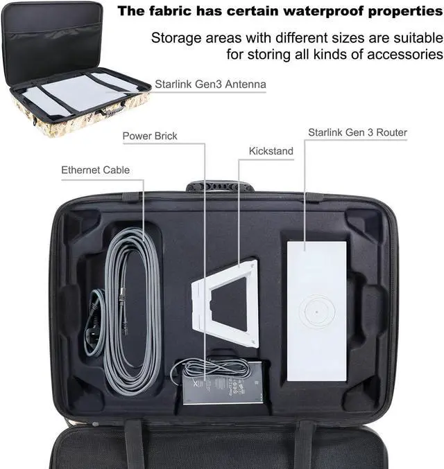 Alt view image 4 of 5 - Ybervont Starlink Gen 3 Case for Dish Kit V3, Outdoor Carrying Case for Starlink Master Disk & Accessories, Ideal for RV Travel & Outdoor Use