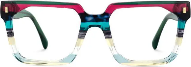 Main image of Zeelool Stylish Rectangle Blue Light Blocking Glasses for women/Men TV Phone Computer Gaming Glasses Laguer ZJGA872500-04 Green