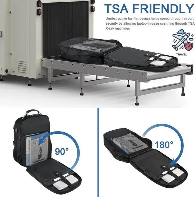 Alt view image 2 of 5 - Z-MGKISS Extra Large Backpack for Men, Gaming Laptop Travel Bag Fits 18.4-19" Laptops, TSA Flight-Approved Backpack, Anti-Theft Gym College Business Work Mens Daypack, Black