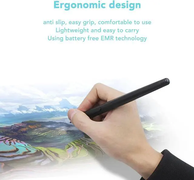 Alt view image 4 of 5 - Pen for Huion, Ergonomic Pen Replacement for Huion HST640 H610PROV2 HC16 HS64 HS610 GC610 H1161 H320M Drawing Board