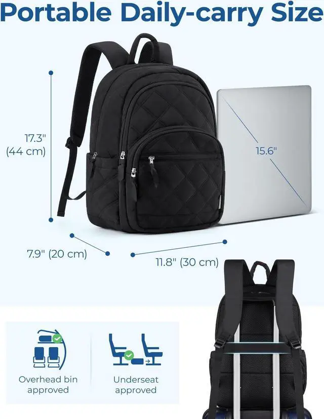 Alt view image 5 of 5 - BAGSMART College Laptop Backpack + Travel Laptop Backpack