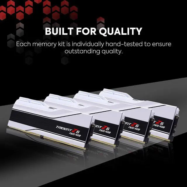 Alt view image 5 of 5 - G.SKILL Trident Z5 Neo RGB Series (AMD Expo) DDR5 RAM 32GB (2x16GB) 7200MT/s CL34-45-45-115 1.40V Desktop Computer Memory UDIMM - Matte White (F5-7200J3445G16GX2-TZ5NRW)