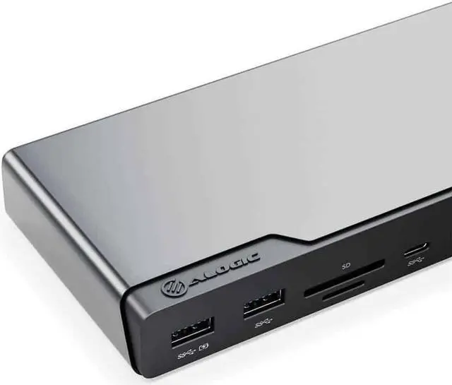 Alt view image 3 of 5 - ALOGIC DV4 Quad Display 14 in 1 USB-C Docking Station w/ 85W PD, 1x DisplayPort, 3X HDMI, USB-C 3.2 Gen 1, 2X USB-A 3.2 Gen 1, 2xUSB-A 2.0, Audio Jack, Ethernet, SD Card & Micro SD Card Reader.