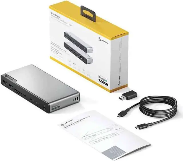 Alt view image 5 of 5 - ALOGIC DV4 Quad Display 14 in 1 USB-C Docking Station w/ 85W PD, 1x DisplayPort, 3X HDMI, USB-C 3.2 Gen 1, 2X USB-A 3.2 Gen 1, 2xUSB-A 2.0, Audio Jack, Ethernet, SD Card & Micro SD Card Reader.