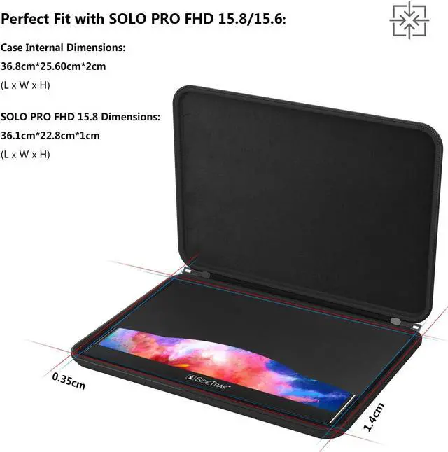 Alt view image 5 of 5 - Smatree 15inch Protective Hard Sleeve Case for Portable Monitor and Laptop, Compatible with 15.6/15.8 SideTrak Solo Pro Bag, Travel Business Work Notebooks Carrying Case