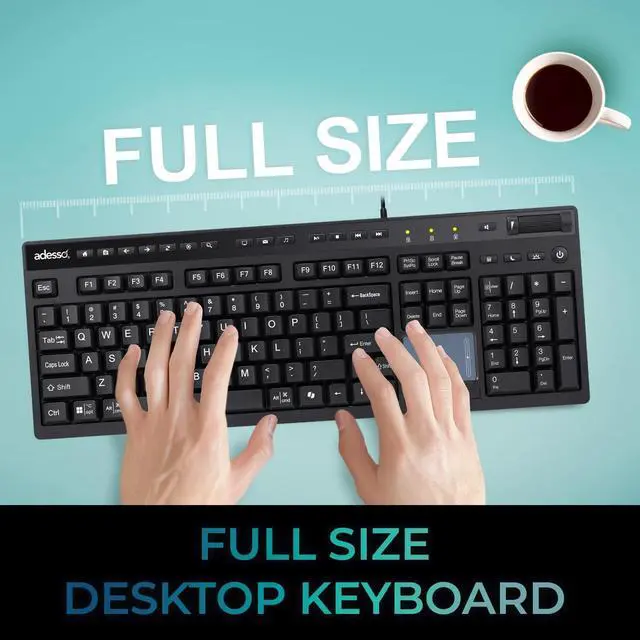 Alt view image 4 of 5 - Adesso EasyTouch 445 Multi-Channel Wired Touchpad Keyboard, Black (AKB-445UB)