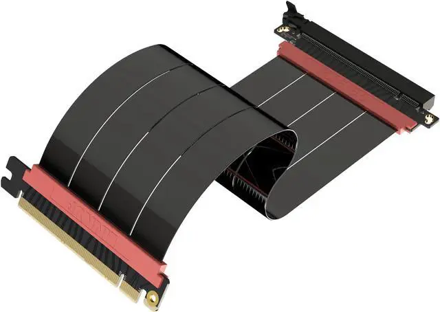 Main image of LINKUP - AVA5 PCIE 5.0 Riser Cable | RTX5090 RX9070 GPU Ready | x16 128GB/s Speed | Compatible with PCIe 4.0 & WRX80/WRX90E | Straight, Black 25cm