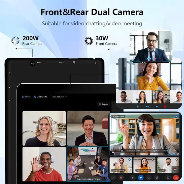 Alt view image 4 of 5 - HONGSAMDE Windows Tablet, 2 in 1 10.1 Inch Windows 11 Pro Tablet PC, 12GB RAM 128GB ROM,1280x800 IPS HD Touch, Intel Quad Core CPU Tablet Computer withKeyboard/ 5GWIFI/Bluetooth/USB3.0/Dual Cameras