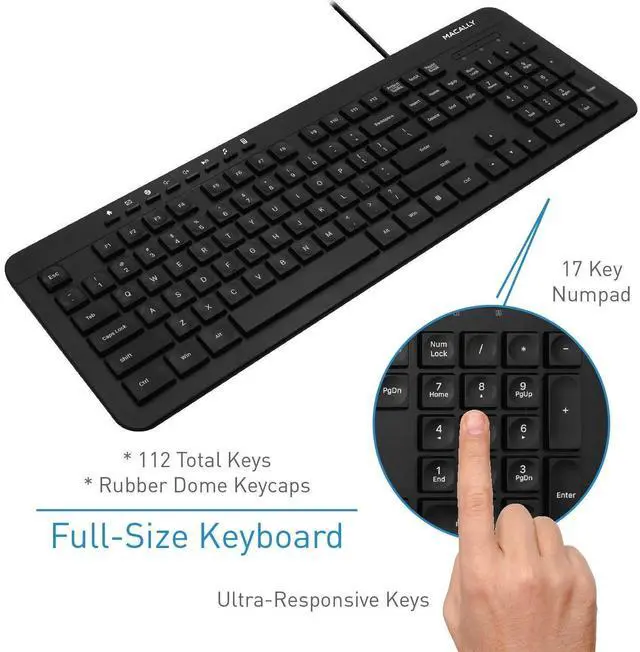 Alt view image 4 of 5 - Macally USB Wired Keyboard and a 1080P Webcam with Microphone and Tripod, Clear Smooth Zoom Meetings