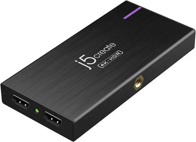 Main image of j5create 4K Game Video Capture Card with PD 60W Pass-Through Charging, Stream and Record 4K Video on PS5, PS4, Xbox, Switch, Work with OBS, Twitch, YouTube (JVA14)