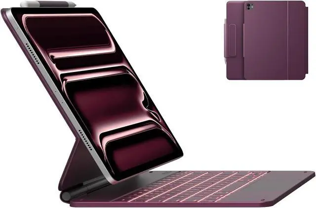 Main image of typecase Keyboard Case for iPad Pro 13-inch (M4) 2024,Magic Keyboard with 11 Colors Backlight for iPad Pro 13,Keyboard Case with Pencil Holder,Multi-Touch Trackpad,Easy-Set Magnetic Stand(Raspberry)