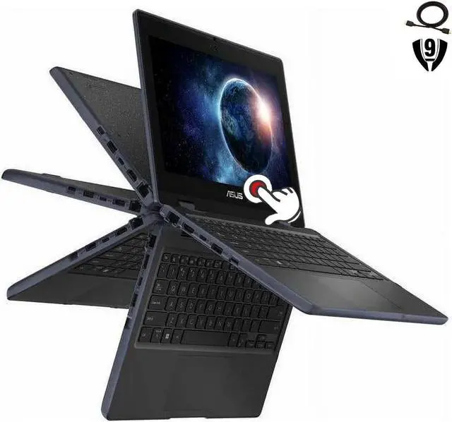 Alt view image 2 of 5 - ASUS 11.6" HD Touchscreen 2 in 1 Educational Laptop, Intel Celeron N100 Processor, 4GB RAM 2TB SSD, Wi-Fi 6, Bluetooth 5.1, Spill Resistant, Anti Glare Coating, Windows 11 Pro, Mineral Gray