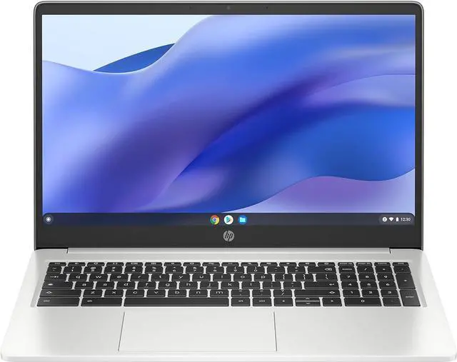 Main image of HP 15.6 HD Premium Chromebook, Intel Celeron N Processor 3.7GHz Turbo Speed, 8GB Ram, 64GB SSD, Ultra-Fast WiFi Up to 1700 Mbps, Chrome OS, Arctic Sliver