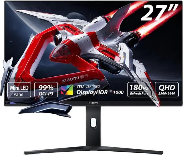 Main image of Xiaomi Mini-LED Gaming Monitor G Pro 27 inch HDR 1000 2K QHD 2560x1440, Fast IPS, 180Hz 1ms, 99% DCI-P3, AMD Freesync, Adjustable Angle, 2× HDMI 2.0, 2× DP 1.4, White