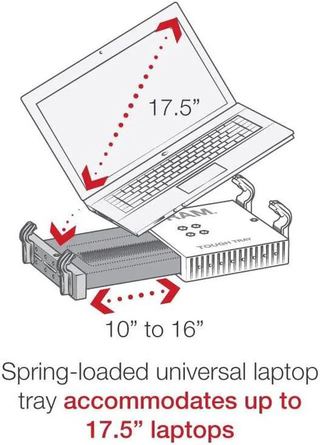 Alt view image 4 of 5 - RAM MOUNTS No-Drill Laptop Mount for '19-24 Dodge Ram 1500 Pickup Trucks RAM-VB-186ST1-SW1