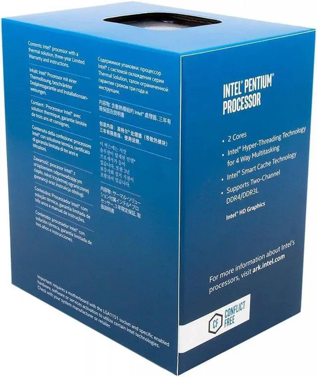 Alt view image 3 of 4 - Intel BX80677G4560 Pentium G Series 3.50 GHz Dual-Core LGA 1151 Processor