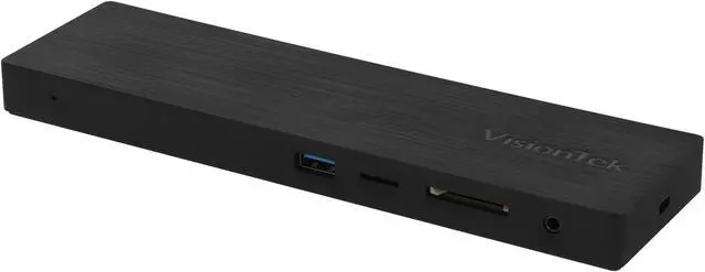 Main image of VisionTek VT2500 USB-C MST 3x Monitor Docking Station - 85W of Power, 2x DispayPort, 1x HDMI, 4x USB Ports, Audio, Ethernet, SD Reader for Windows