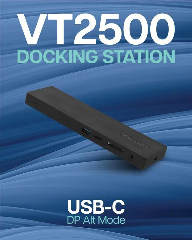 Alt view image 2 of 5 - VisionTek VT2500 USB-C MST 3x Monitor Docking Station - 85W of Power, 2x DispayPort, 1x HDMI, 4x USB Ports, Audio, Ethernet, SD Reader for Windows