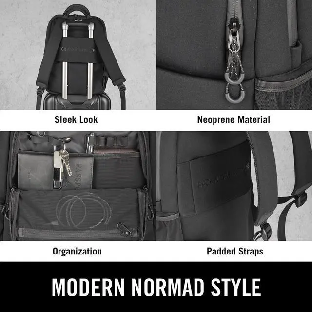 Alt view image 4 of 5 - Kenneth Cole REACTION Logan Neoprene Computer, Black, Laptop Backpack