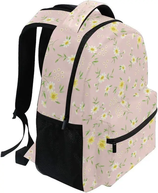 Alt view image 2 of 5 - ALAZA Tiny Daisy Flower Floral Large Backpack Personalized Laptop iPad Tablet Travel School Bag with Multiple Pockets